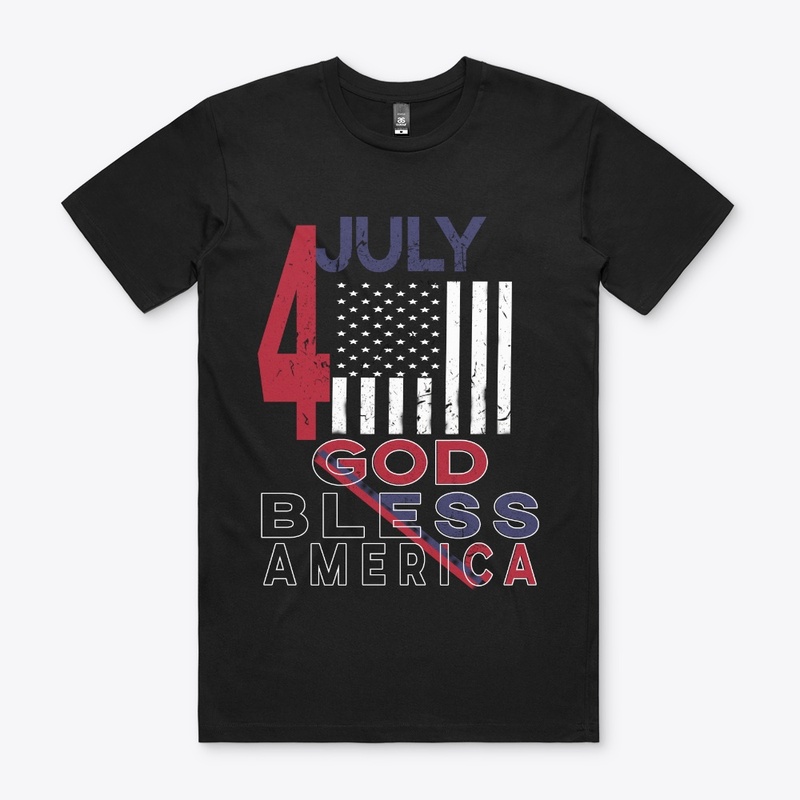 4 JULY GOD BLESS USA T SHIRT