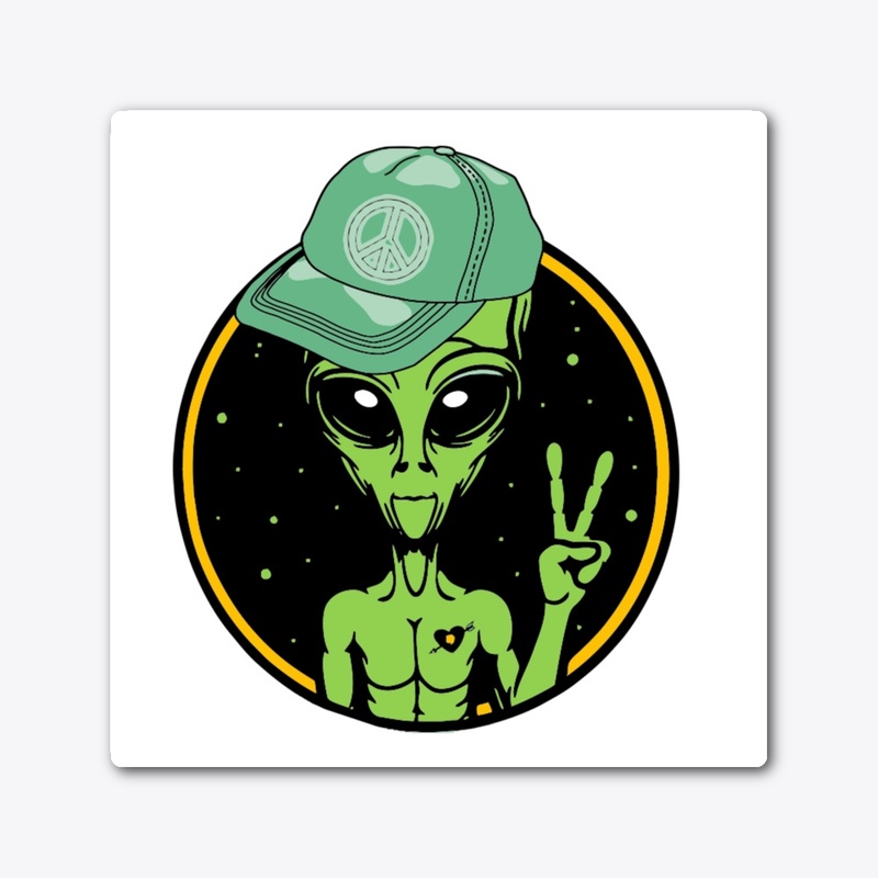ALIEN PEACE STICKER