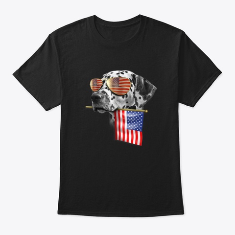 4 Th Of July Shirt Fun American Flag Dalm Black T-Shirt Front