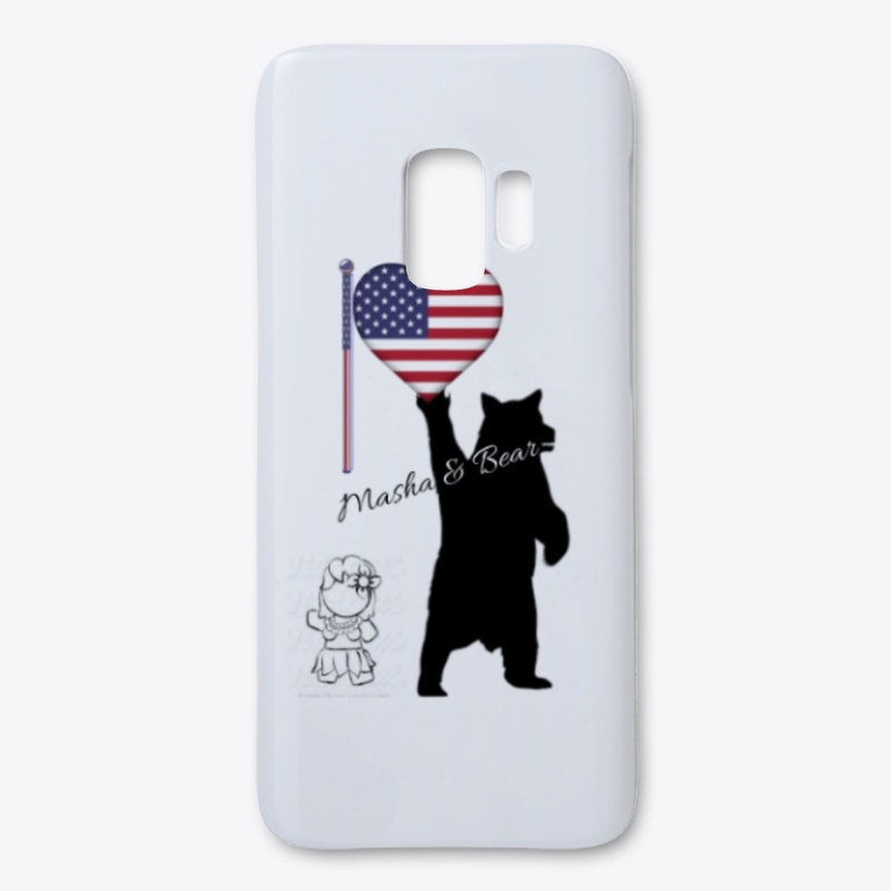 Masha & Bear 4th July American flag Tee