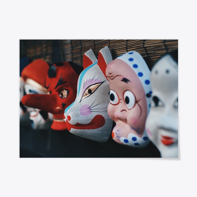 "Traditional Japanese Festival Masks"
