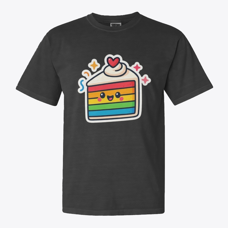 Happy Rainbow Cake Slice