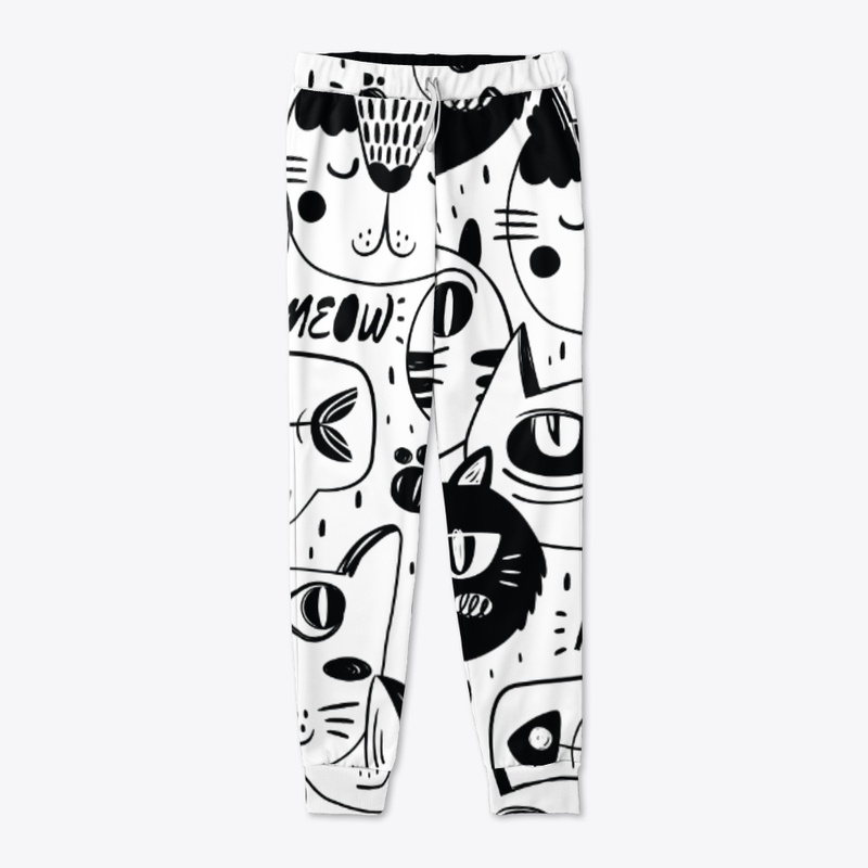 Joggers Cat pattern, abstract art
