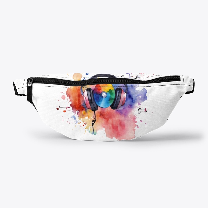 Musical vibes watercolor headphones