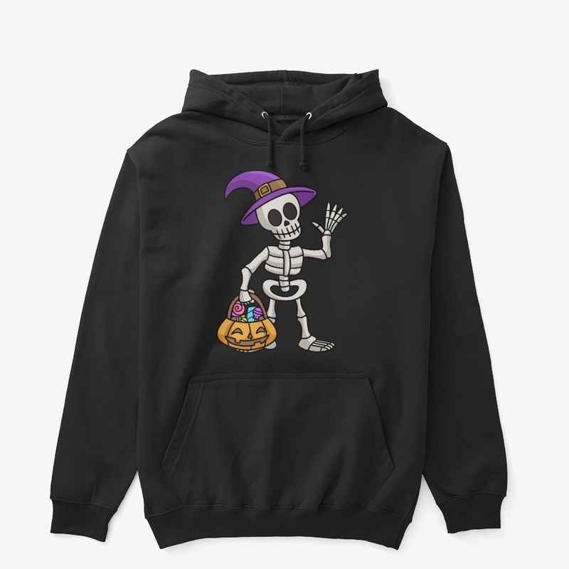 Halloween Skeleton with pumpkin basket