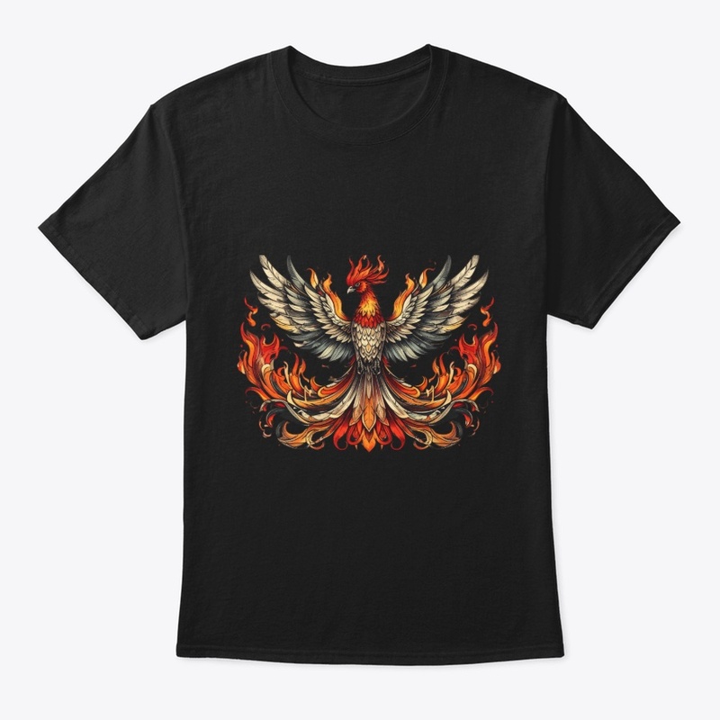 The image features a phoenix