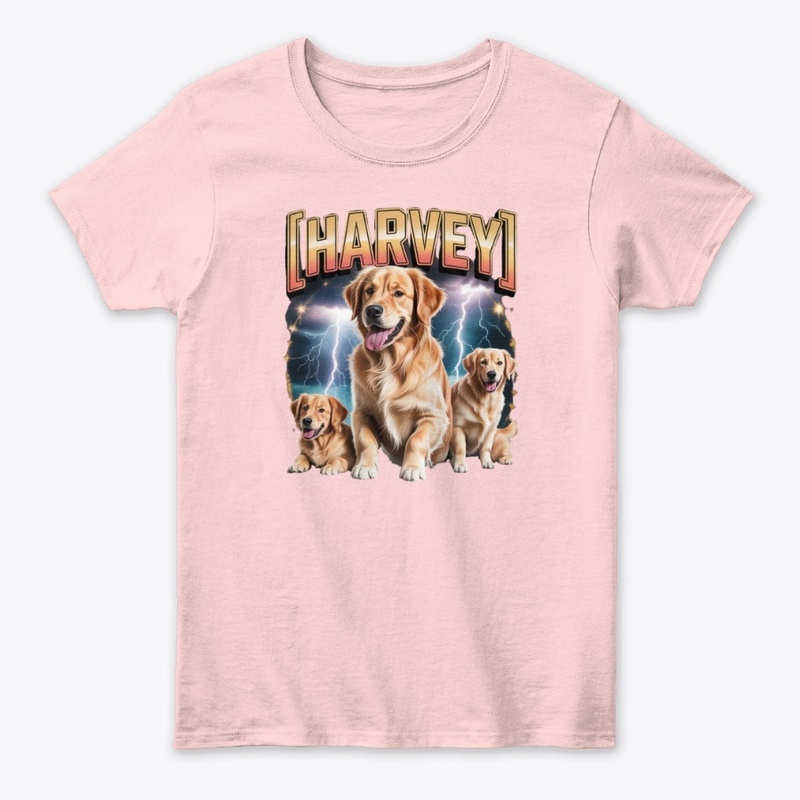 Harvey Golden Retriever Lightning Tee