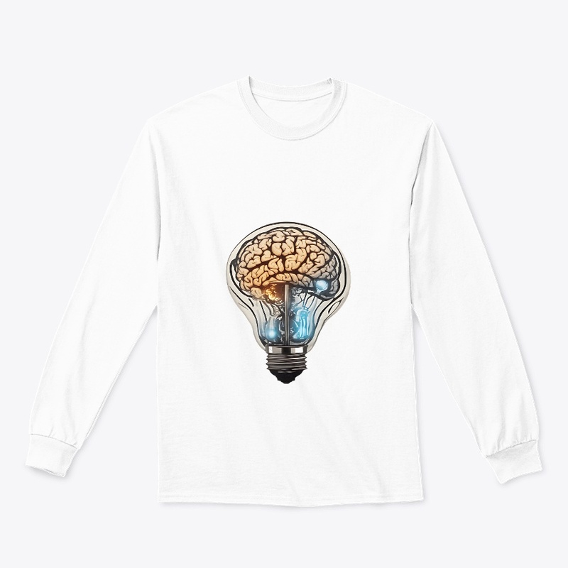 caravel-shaped light bulb with a brain