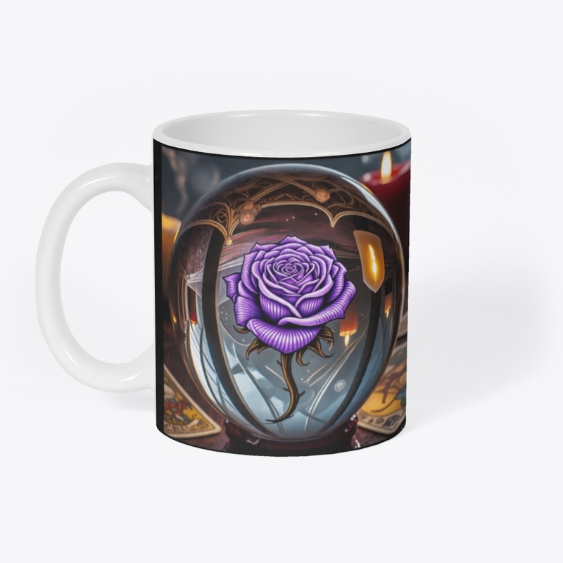 Purple rose on a water globe