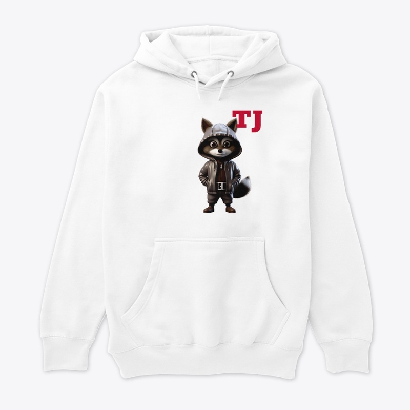 TJ leather hoodie racoon