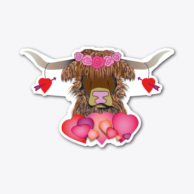 Happy Valentines Day Cow 