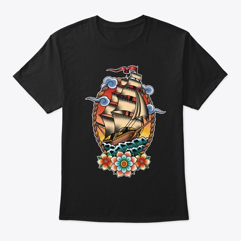 Sailing ship Tattoo illustration