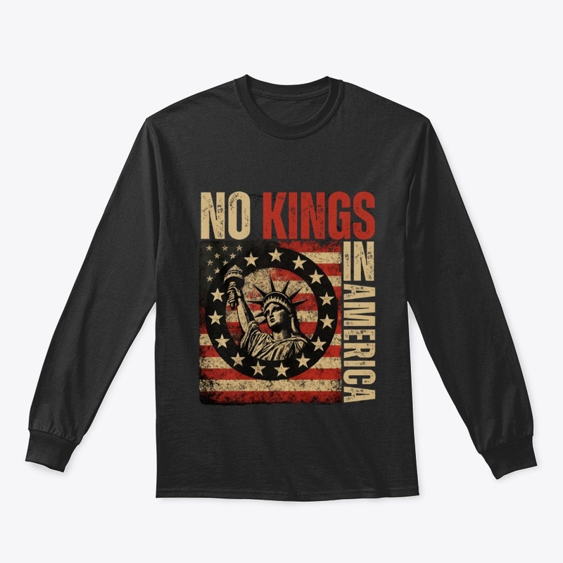 No Kings In America - Patriotic Grunge 