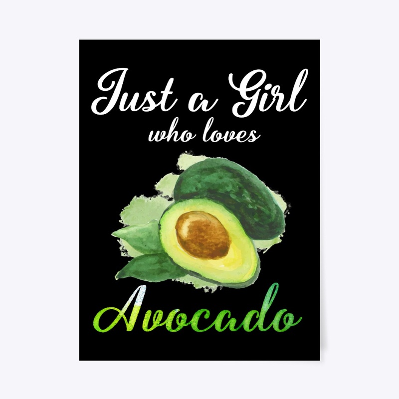 Girl Loves Avocado Watercolor Style