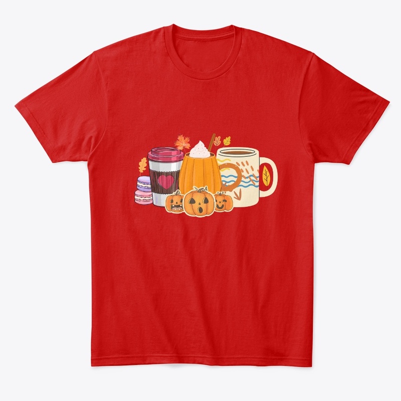 Fall Coffee Shirts, Cute Pumpkins Tshirt