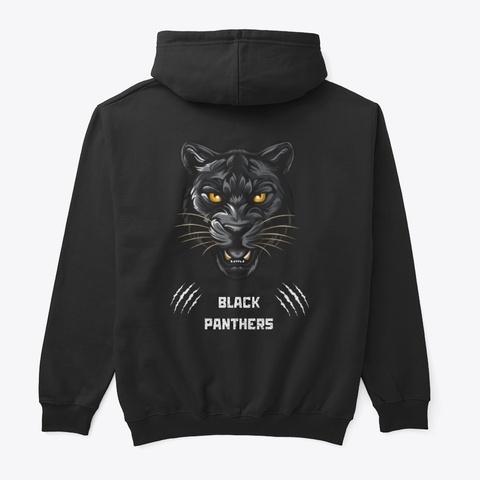 Team Black Panthers Gear Black T-Shirt Back