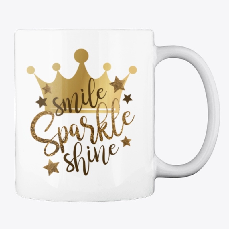 smile sparkle shine queen crown mug