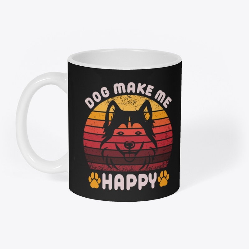 Dogs Make Me Happy - Vintage T-Shirt 