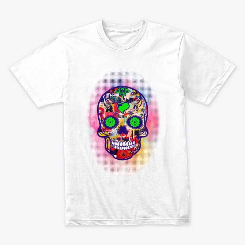 Colorful skull scrap paper