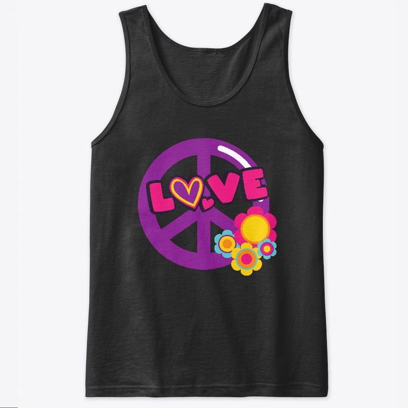 Peace and Love with Pretty Flowers