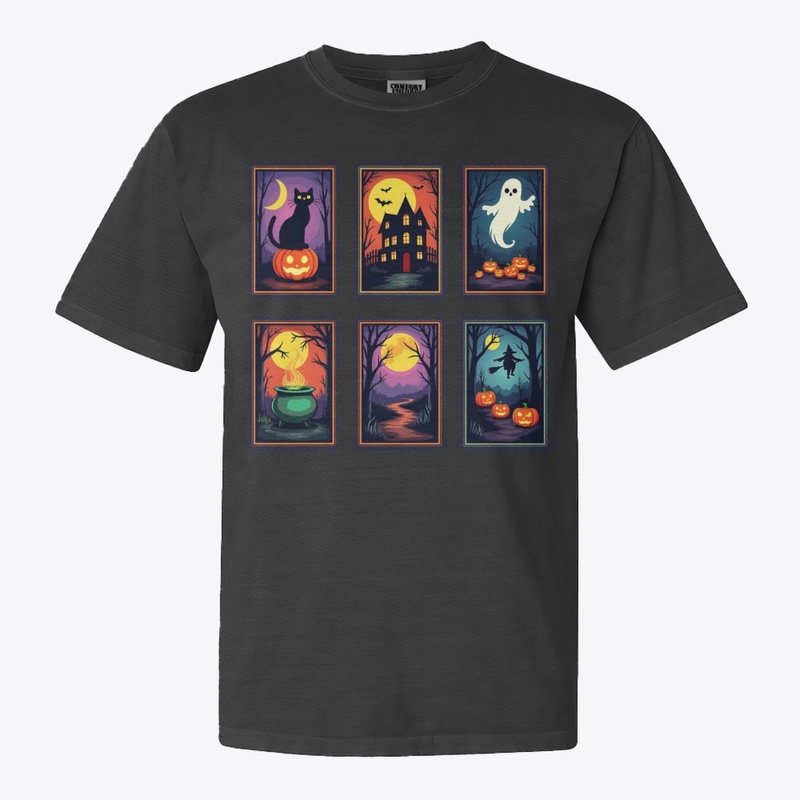 Spooky Stamps Retro Halloween Tee