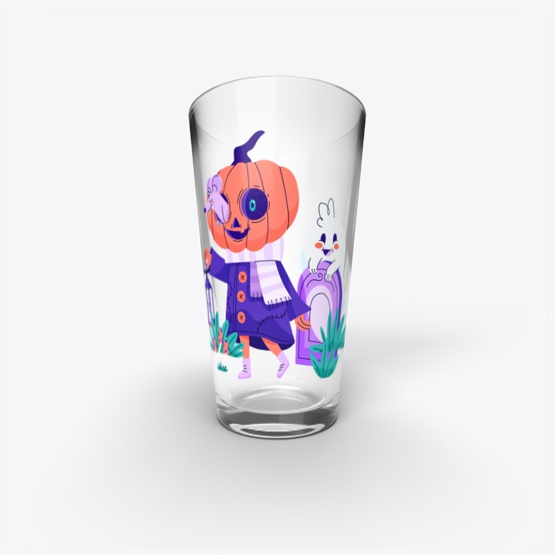 Halloween with Pumpkin and Ghost