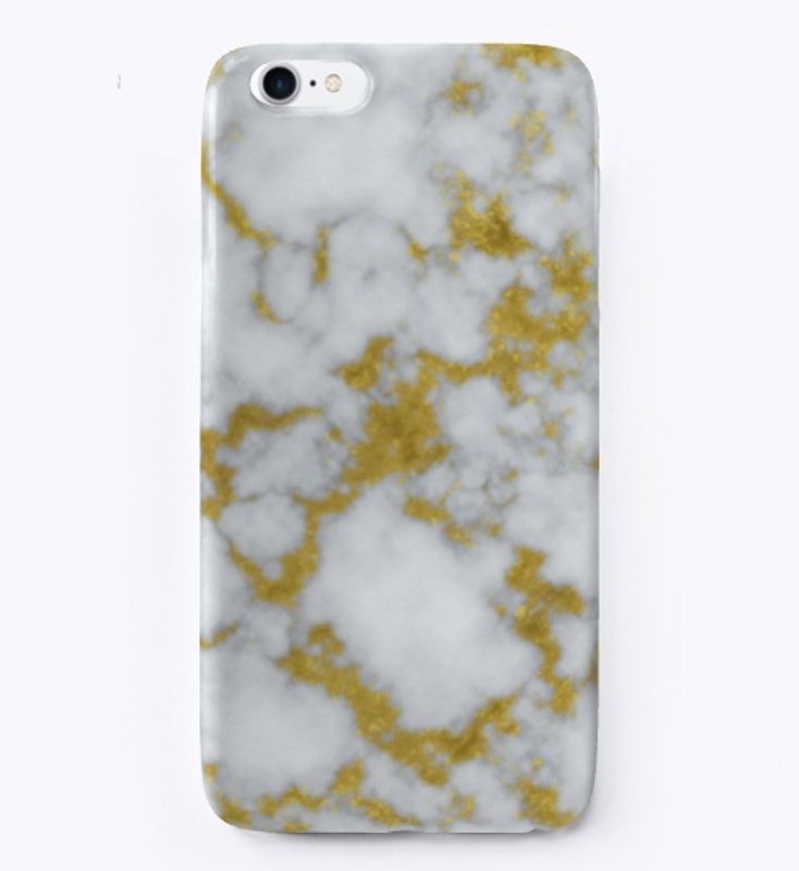 Golden marble pattern phone case