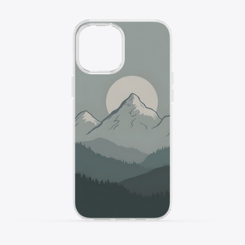  Tranquil Mountain Moonrise iPhone Case 