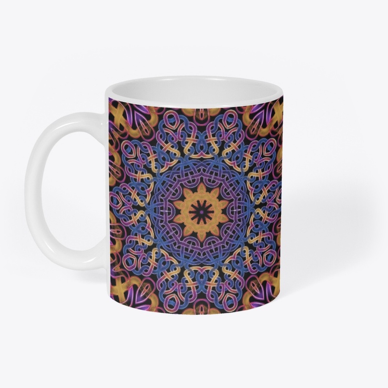 Blue Gold Celtic Knot Kaleidoscope