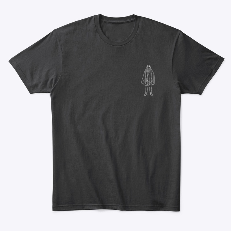 Small Icon Ghostie White on Black