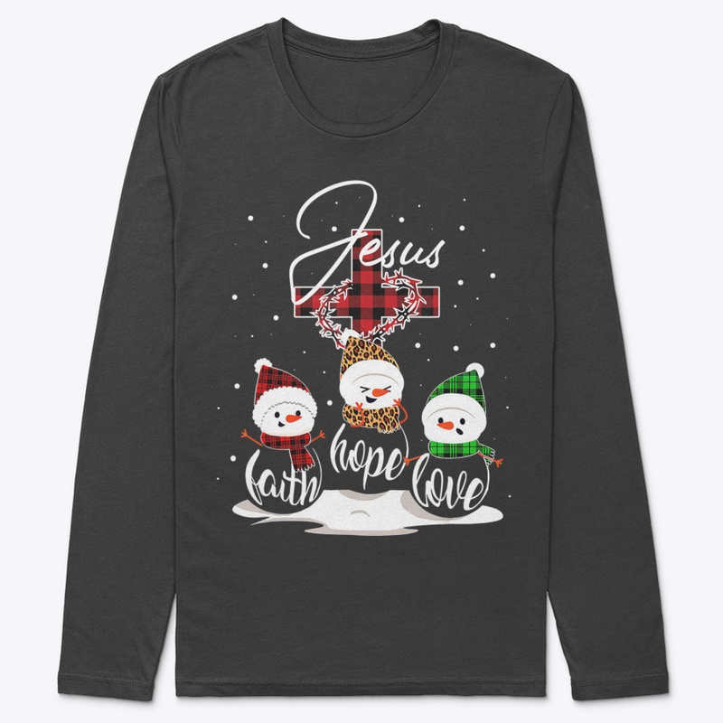 JESUS FAITH HOPE LOVE SNOWMAN CHRISTMAS