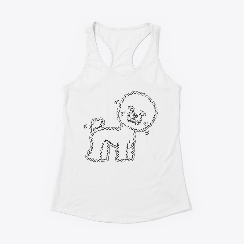 line art of a cute poodle