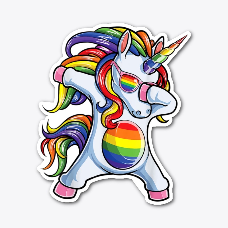LGBTQ: RAINBOW UNICORN STICKER