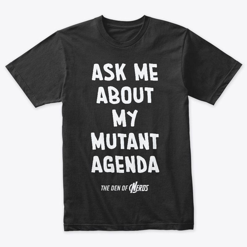 Mutant Agenda White Text Merch