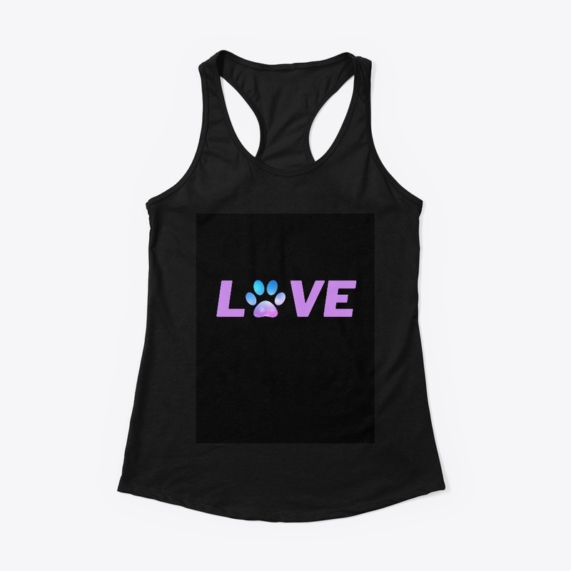 cute dog paw print love t shirt