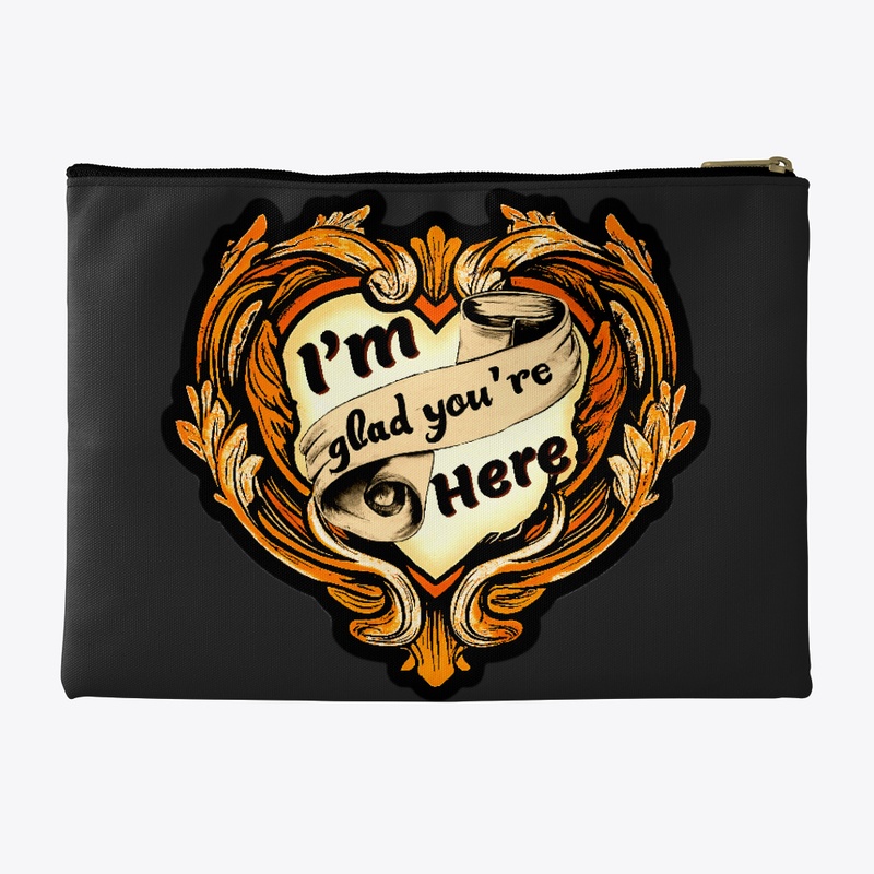 Baroque Heart keepsake pouch in pumpkin