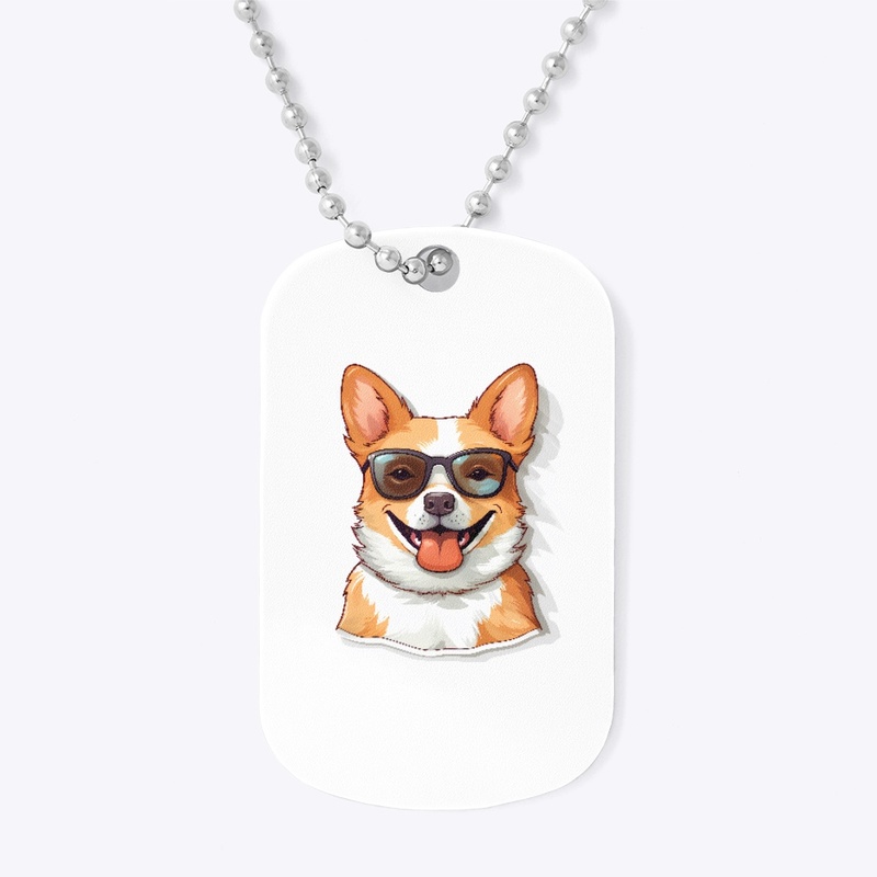 kawaii cute happy dog wearing sunglasses