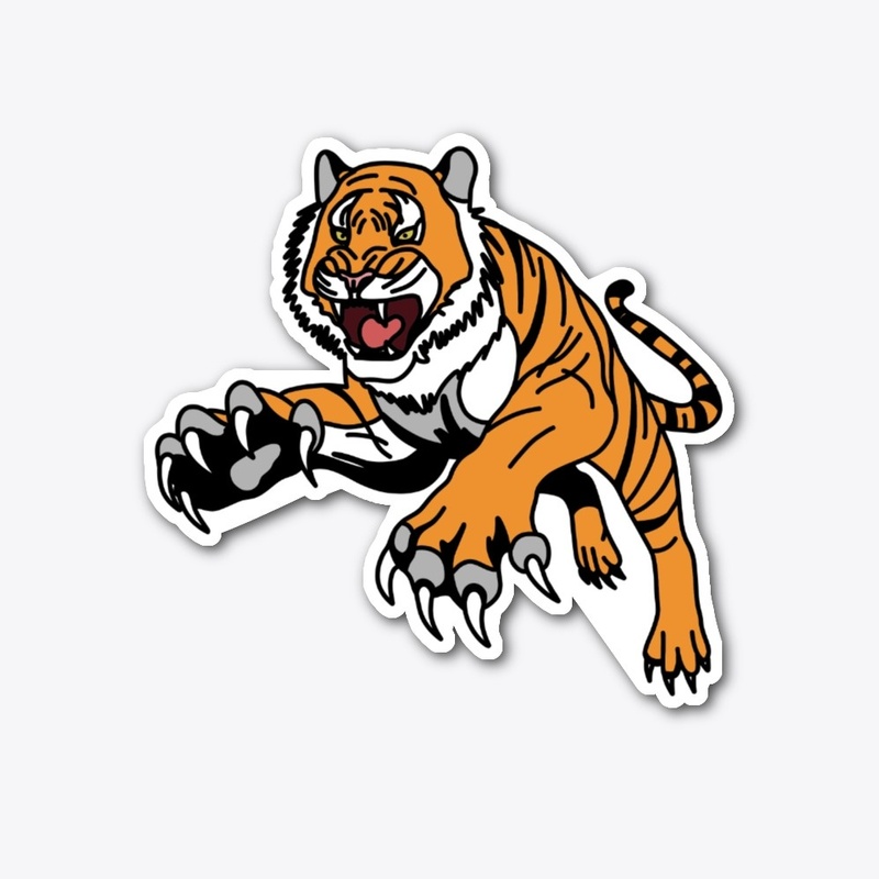 Aggressive Tiger Sticker 