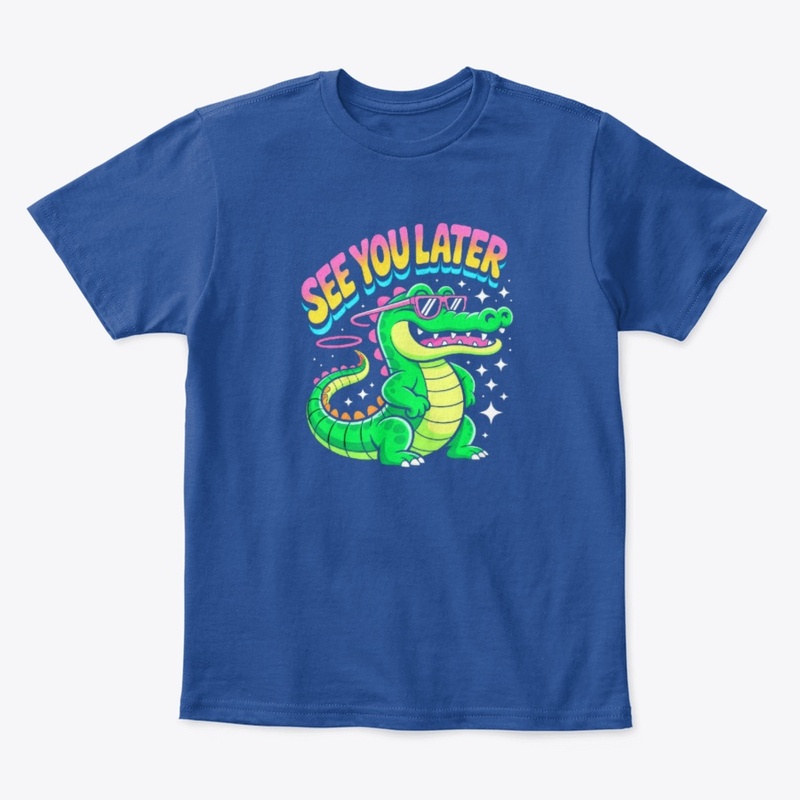 Retro Crocodile Rainbow Tee