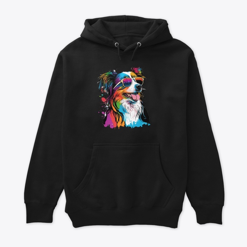 Happy dog wearing sunglasses 4