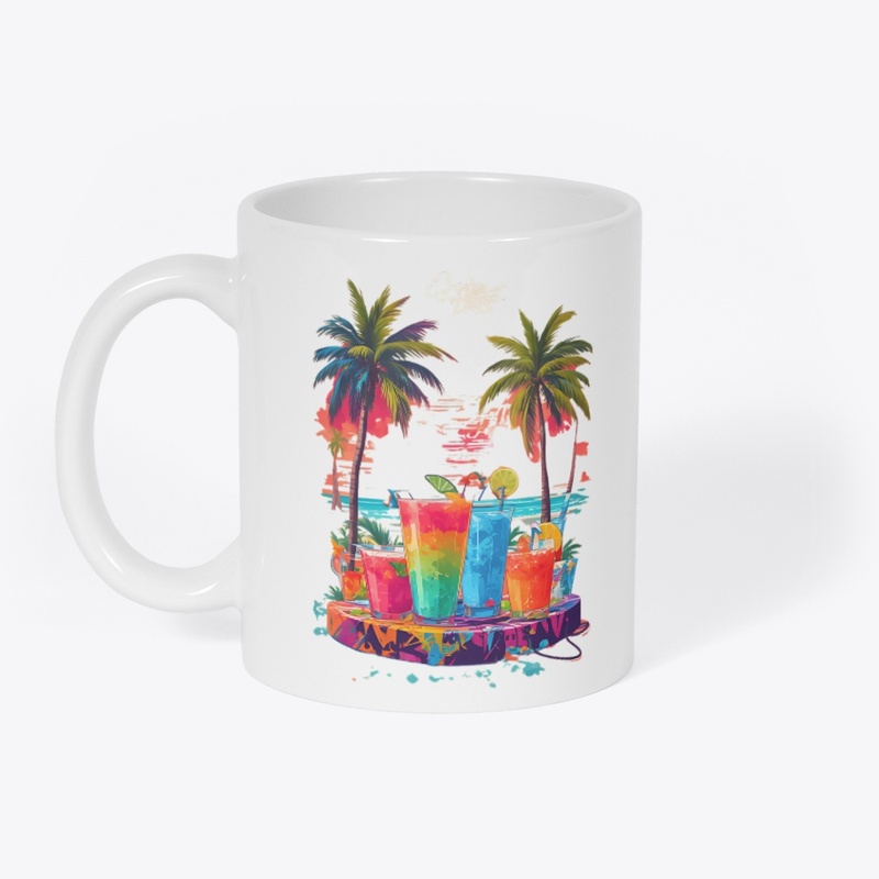Tequila sunrise cocktail on the beach