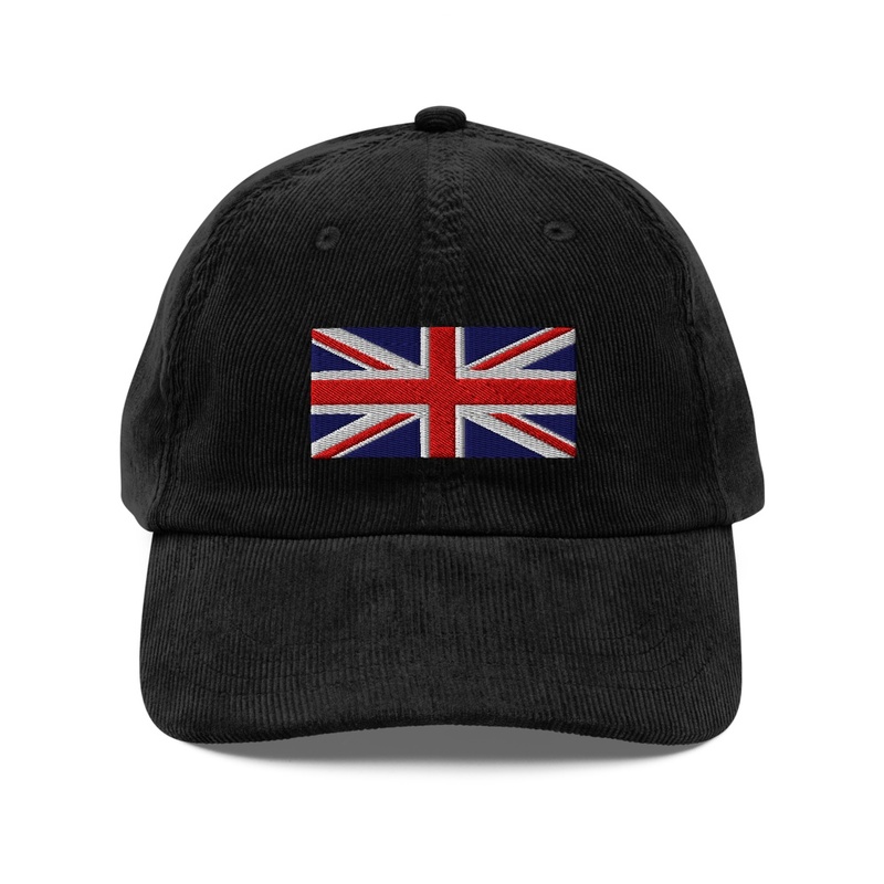 Union Jack Embroidered Corduroy Hat