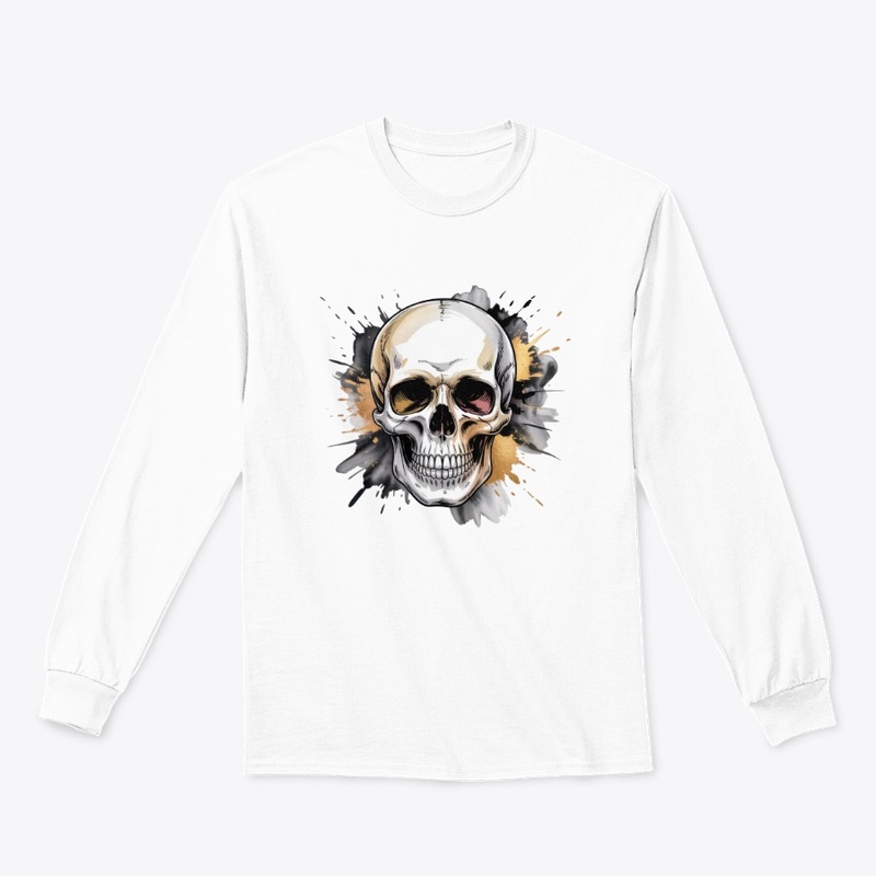 Skull and ink splashes