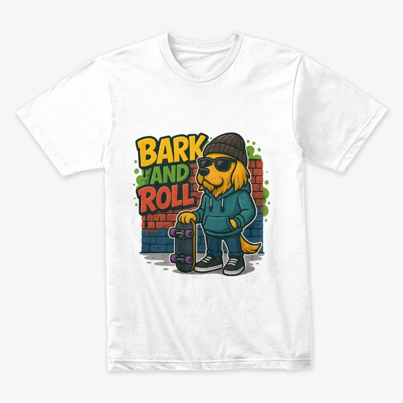 Bark and Roll Hipster Dog Tee