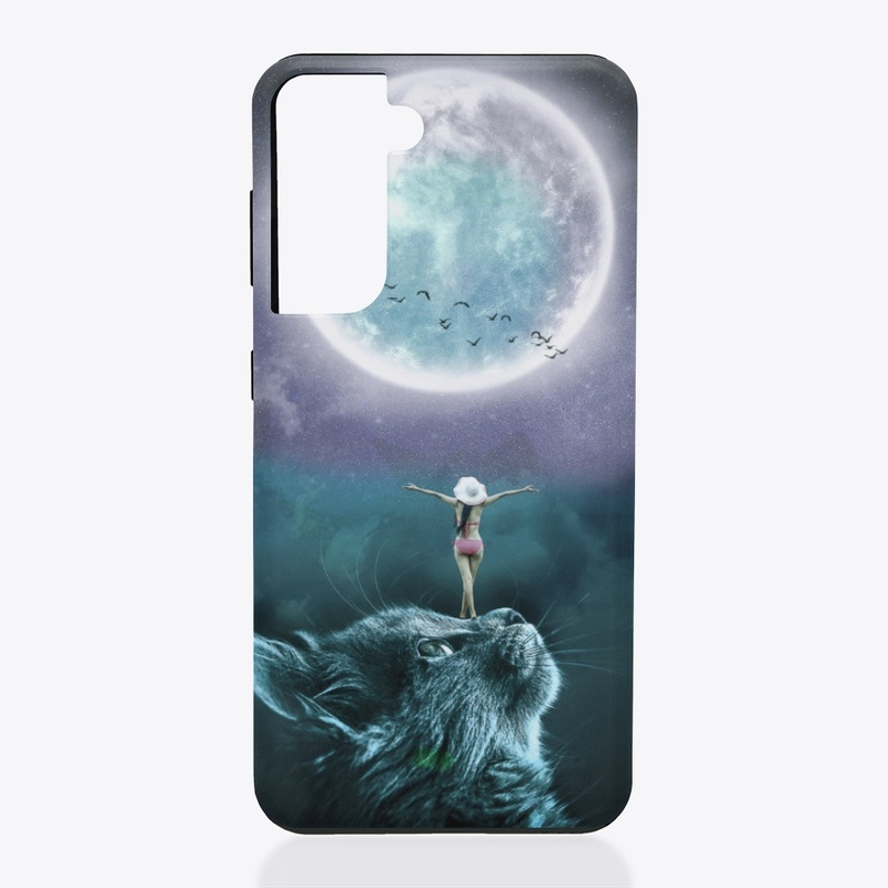 Moon & cat smartphone tough case