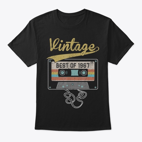 Vintage Best Of 1967 Cassette Tape 53 Th  Black T-Shirt Front