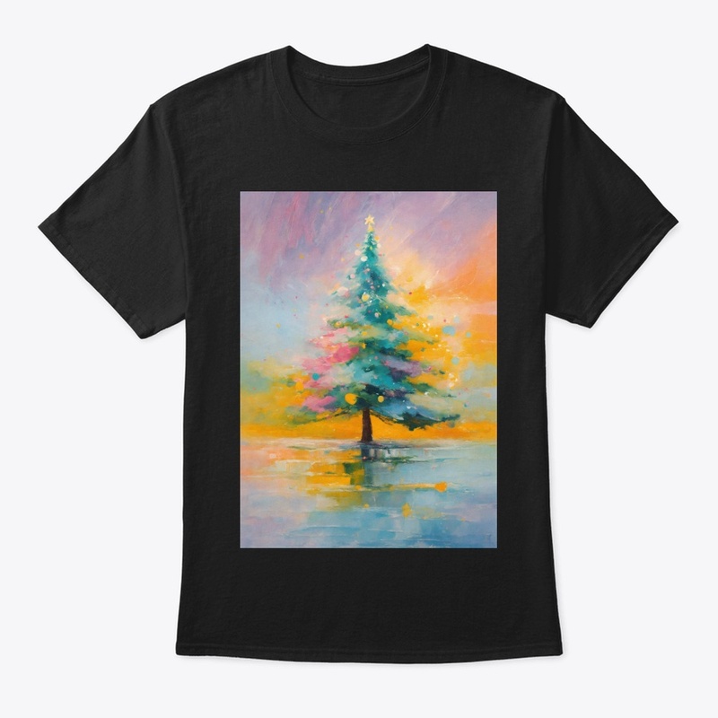 crew neck Christmas Tree printed T-shirt