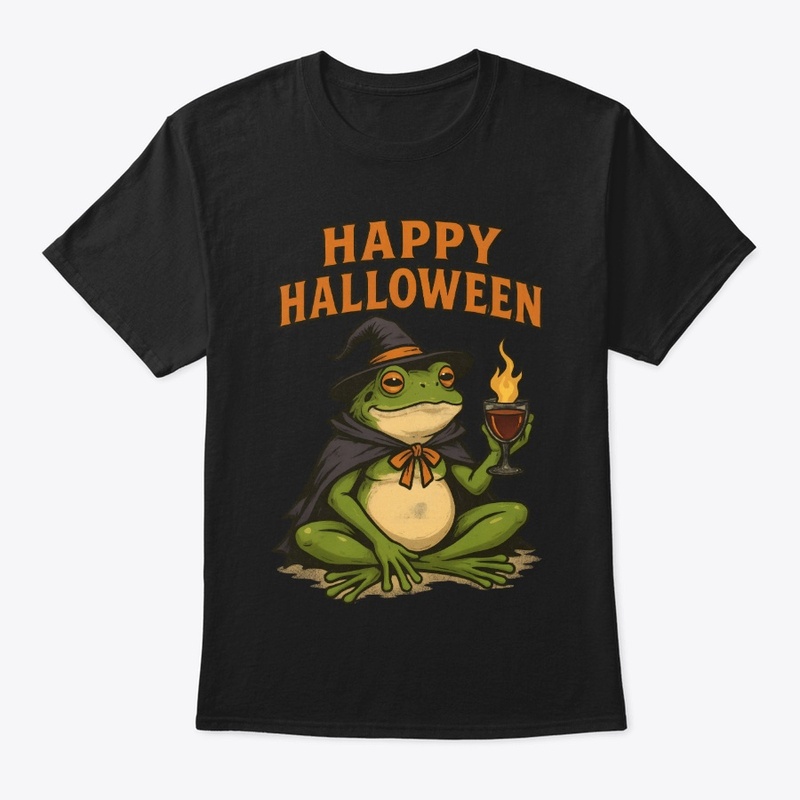 Frog Witch Happy Halloween Funny Retro