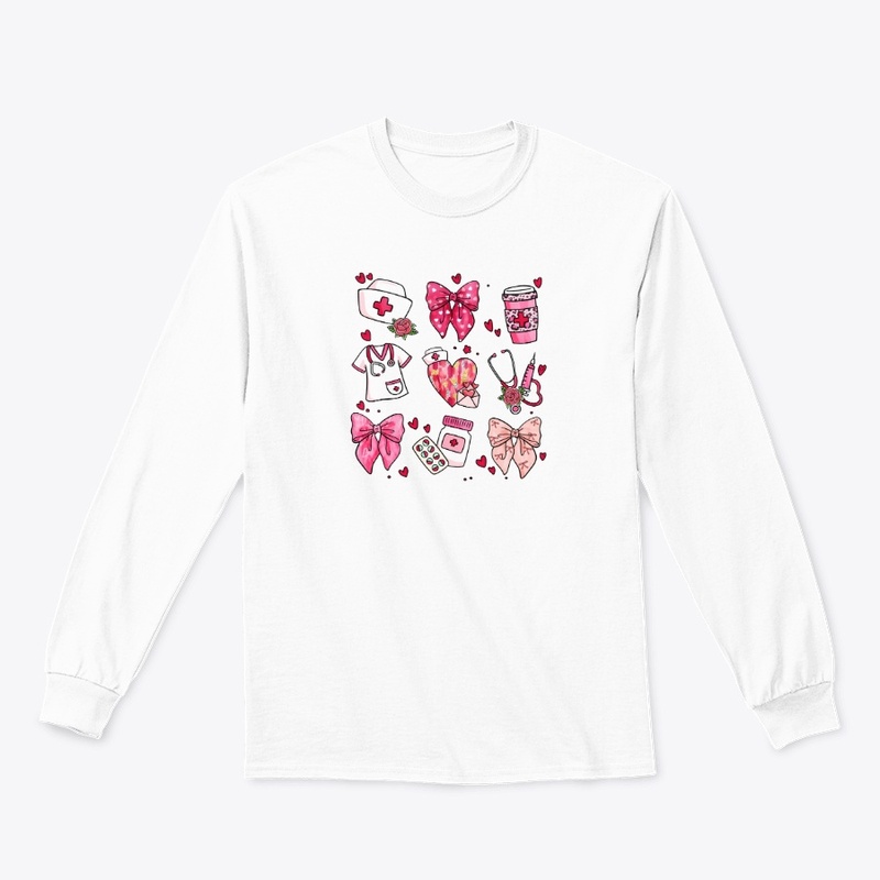 Elegant Pink Valentine Nurse Sublimation