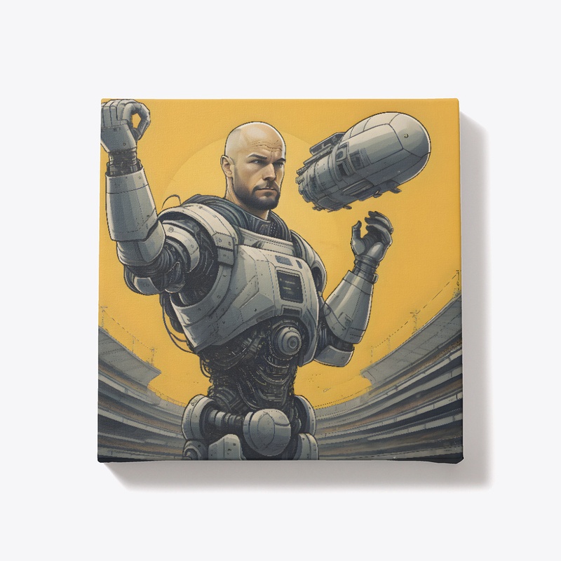 Man in robotic suit
